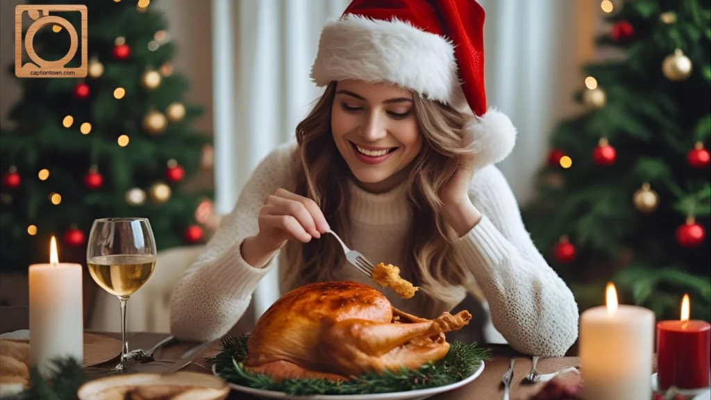 Cozy Christmas Dinner Captions