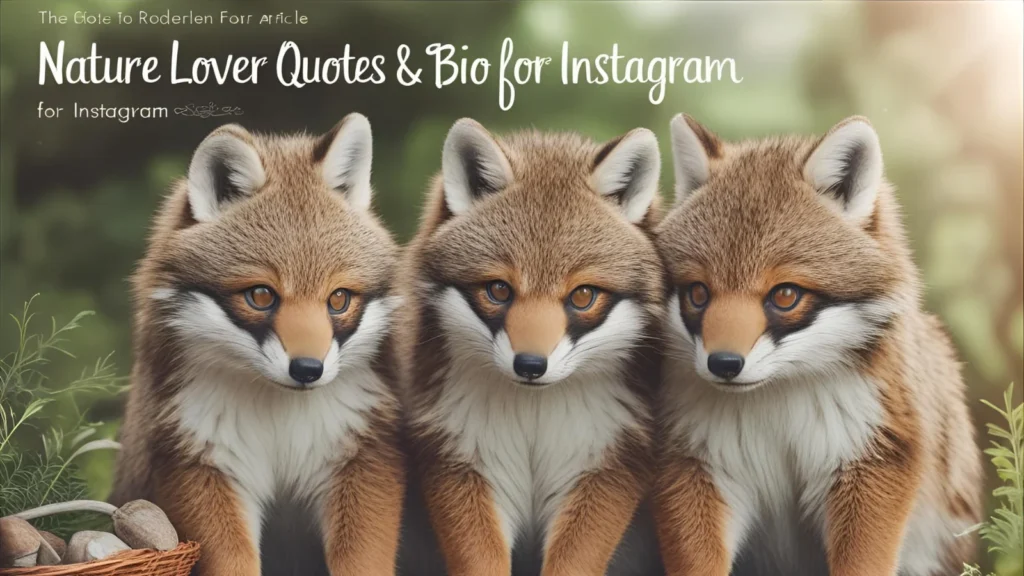 Nature Lover Quotes & Bio for Instagram