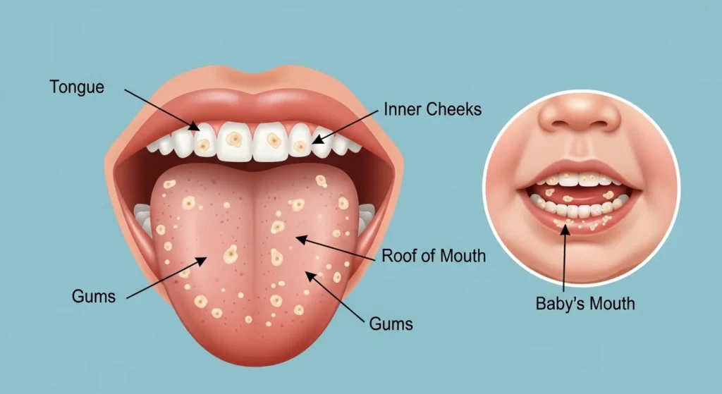 Common Locations of Thrush
