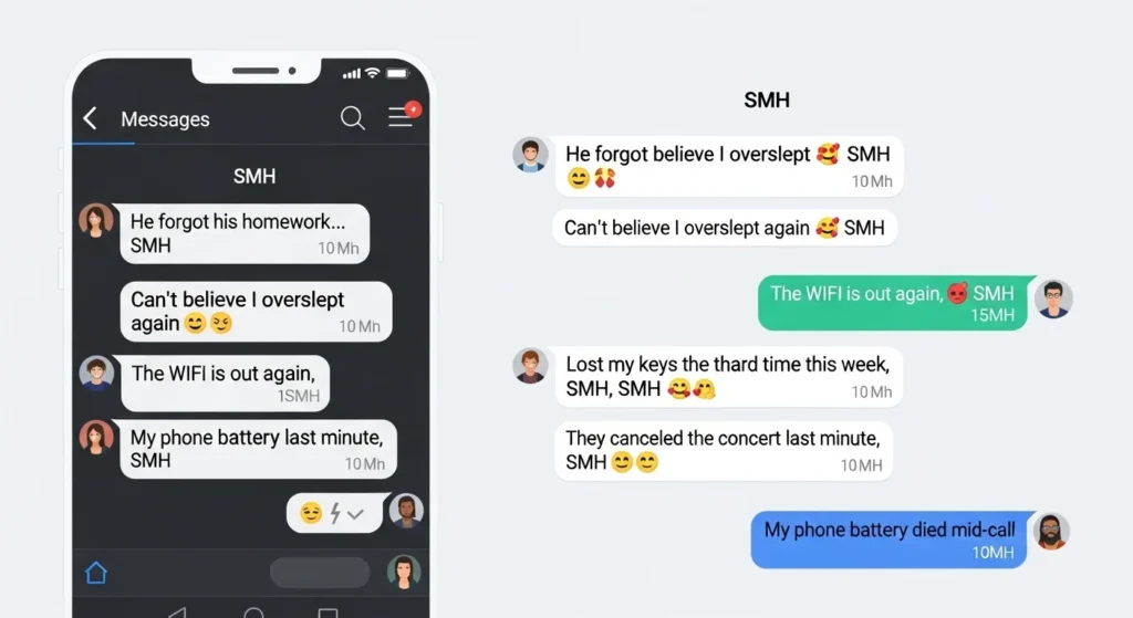 Examples of SMH in Conversation